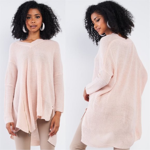 Baby Soft Pink Oversized Knit Top - Picture 2 of 4